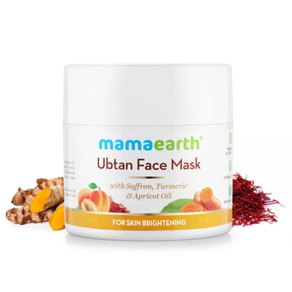 Mama Earth Ubtan Face Mask with Saffron and Turmeric for Skin Brightening and Tan Removal - 100g