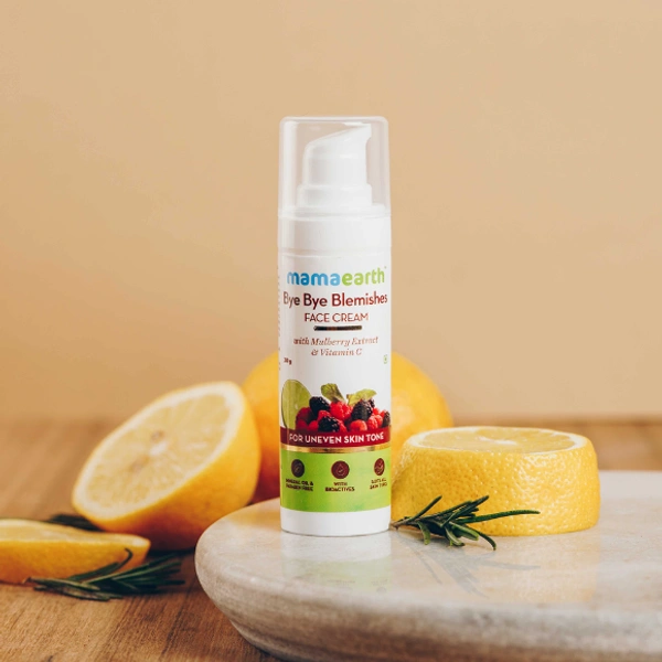 Mama Earth Bye Bye Blemishes Face Cream for Reducing Pigmentation and Blemishes with Mulberry Extract and Vitamin C -30ml
