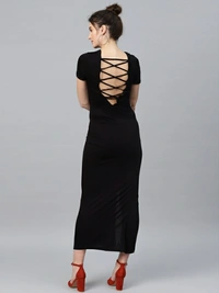 Sassafras Women Sheath Black Dress - L, Black 🖤
