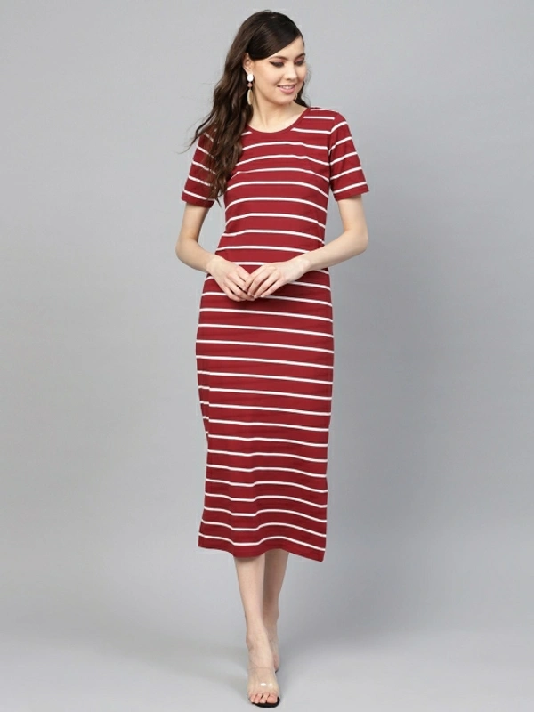 Sassafras Women Sheath Maroon Dress - Maroon, XL
