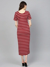 Sassafras Women Sheath Maroon Dress - Maroon, XL