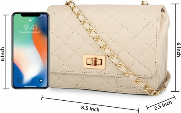 Amyence White Sling Bag AY-WSB-Diamond- White 🤍 - White 🤍