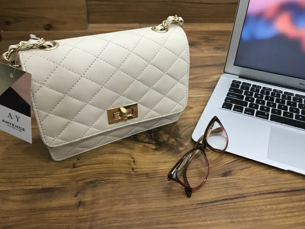 Amyence White Sling Bag AY-WSB-Diamond- White 🤍 - White 🤍