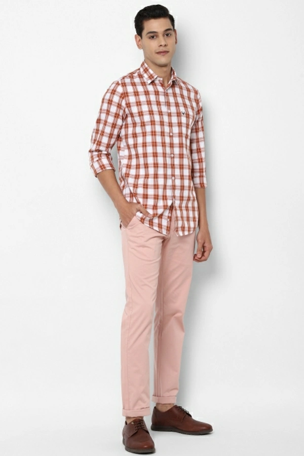 Allen Solly Men Checkered Casual Brown Shirt - 46, Brown 🤎