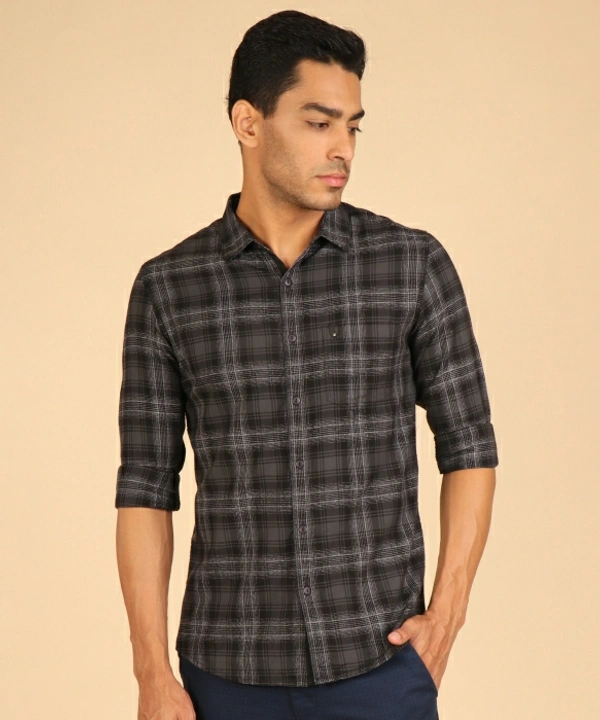 Spykar Men Solid Casual Grey Shirt - S, Grey