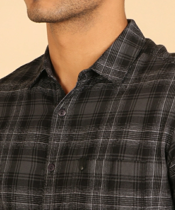 Spykar Men Solid Casual Grey Shirt - S, Grey