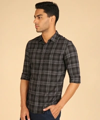 Spykar Men Solid Casual Grey Shirt - XL, Grey