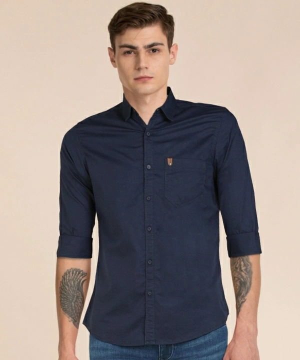 Spykar Men Solid Casual Blue Shirt - Navy Blue 💙, M