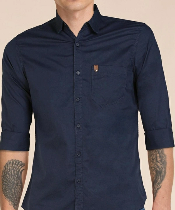Spykar Men Solid Casual Blue Shirt - Navy Blue 💙, XL