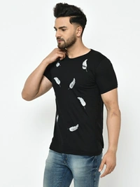 Smartees Printed Men Round Neck Black T-Shirt - Black 🖤, XL