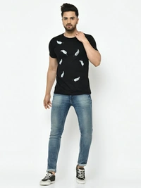 Smartees Printed Men Round Neck Black T-Shirt - Black 🖤, XL