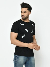 Smartees Printed Men Round Neck Black T-Shirt - Black 🖤, XL