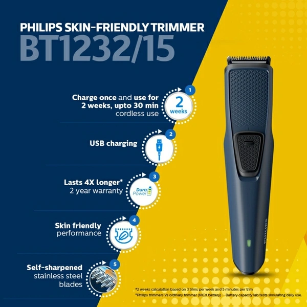 Philips PHILIPS BT1232/15  Runtime: 30 mins Trimmer for Men