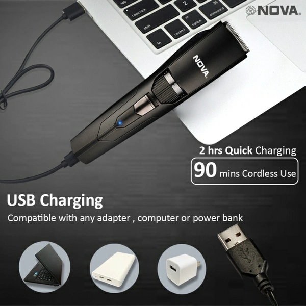 Nova NOVA NHT 1052 USB  Runtime: 90 min Trimmer for Men - Black