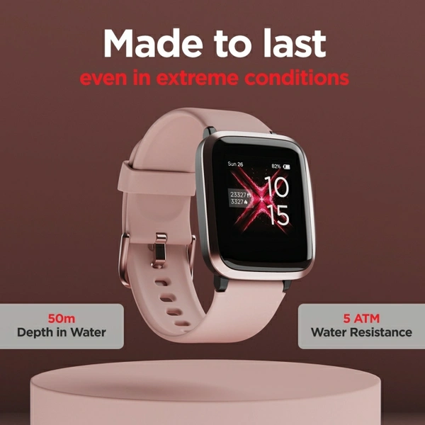 boAt Storm Smartwatch (Pink Strap, Regular) - Pink, 3.3 cms (1.3 Inches)