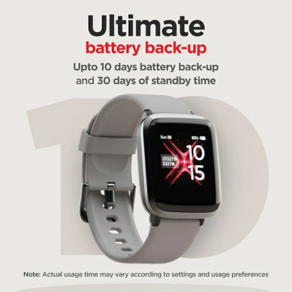 boAt Storm Smartwatch (Grey Strap, Regular) - Grey, 3.3 cms (1.3 inches)