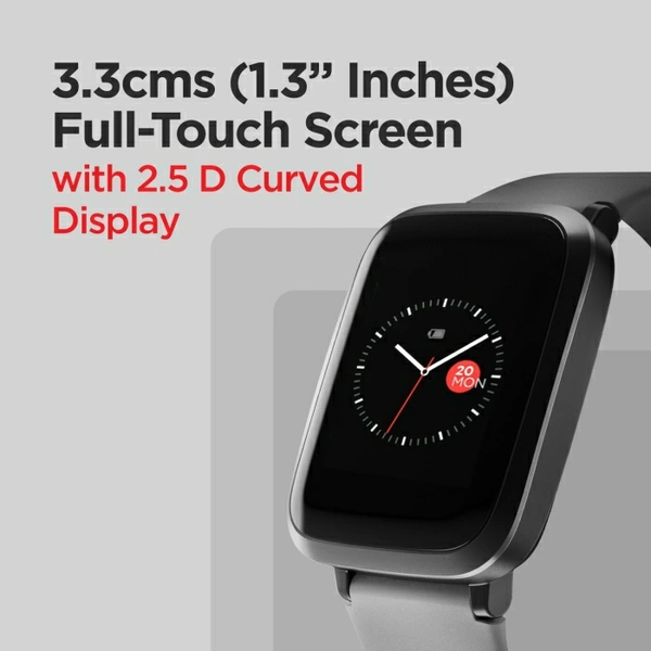boAt Storm Smartwatch (Grey Strap, Regular) - Grey, 3.3 cms (1.3 inches)
