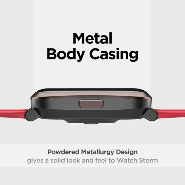boAt Storm Smartwatch (Red Strap, Regular) - Red, 3.3 cms (1.3 inches)