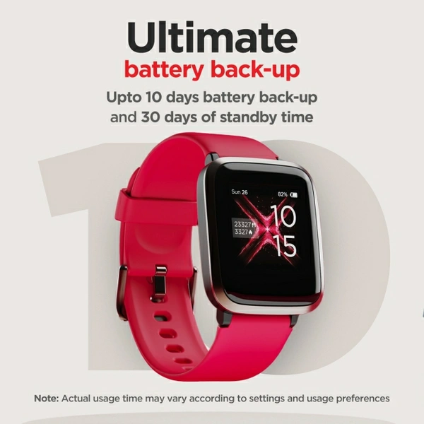 boAt Storm Smartwatch (Red Strap, Regular) - Red, 3.3 cms (1.3 inches)