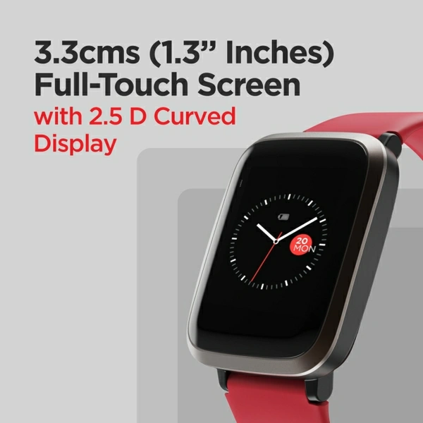boAt Storm Smartwatch (Red Strap, Regular) - Red, 3.3 cms (1.3 inches)