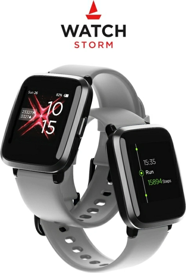 boAt Storm Smartwatch (Grey Strap, Regular) - Grey, 3.3 cms (1.3 inches)
