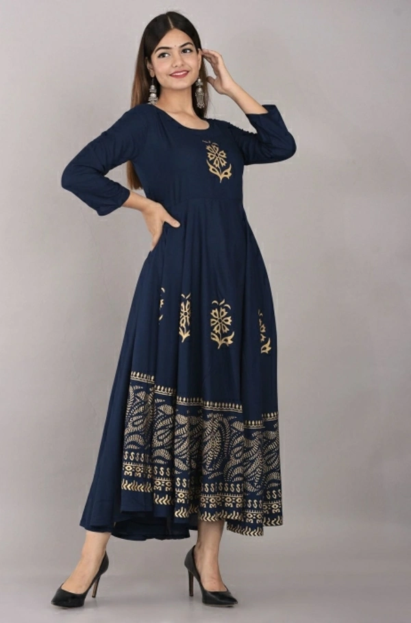 Lee Moda Women Printed Flared Kurta - Blue 💙, S