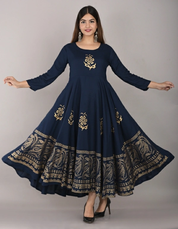 Lee Moda Women Printed Flared Kurta - Blue 💙, S