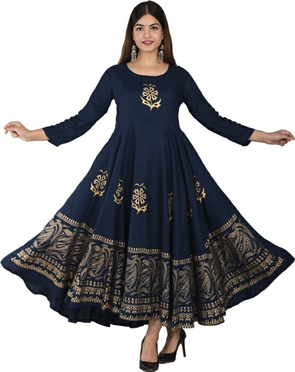 Lee Moda Women Printed Flared Kurta - Blue 💙, L