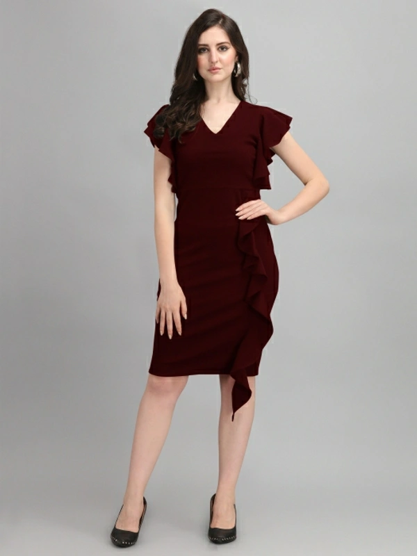 Sheetal Women Bodycon Maroon Dress Maroon - Maroon, XS