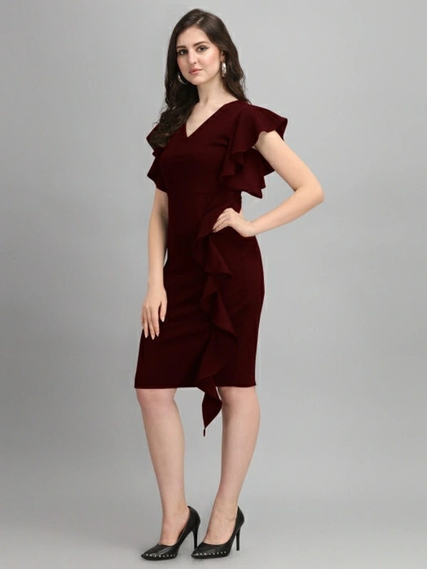 Sheetal Women Bodycon Maroon Dress Maroon - Maroon, L