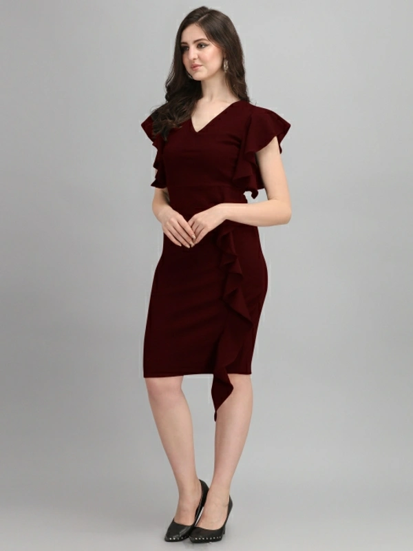 Sheetal Women Bodycon Maroon Dress Maroon - Maroon, XL