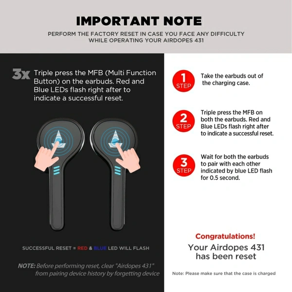 boAt Airdopes 431 Bluetooth Headset (Active Black 🖤) - Active Black 🖤