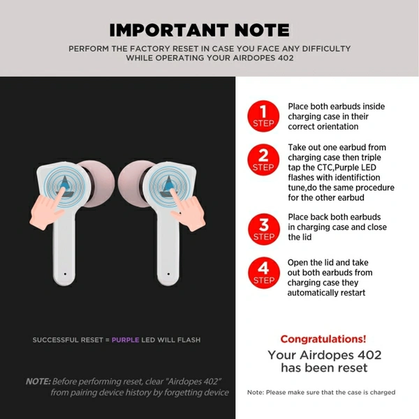 boAt Airdopes 402 Bluetooth Headset  - Active Black 🖤