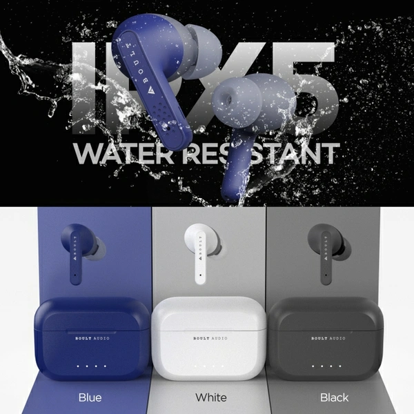 Boult Audio AirBass GearPods with 32H Playtime Bluetooth Headset - Blue