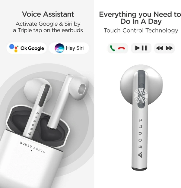 Boult Audio AirBass Xpods TWS Earbuds  - White 🤍