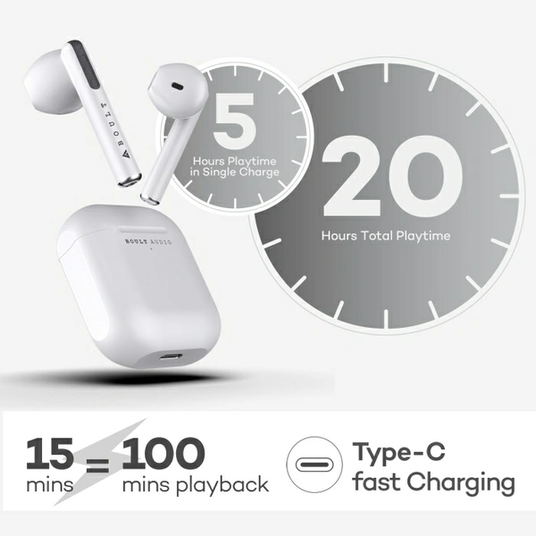 Boult Audio AirBass Xpods TWS Earbuds  - White 🤍
