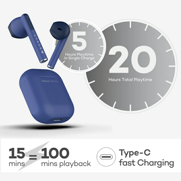 Boult Audio AirBass Xpods TWS Earbuds  - Blue 💙