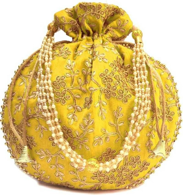 Fashions Pack Of 4 Embroidered Party Wear Potli Purse Potli - 