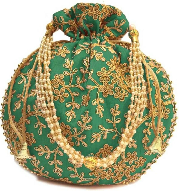 Fashions Pack Of 4 Embroidered Party Wear Potli Purse Potli - 