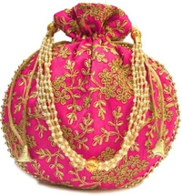 Fashions Pack Of 4 Embroidered Party Wear Potli Purse Potli - 