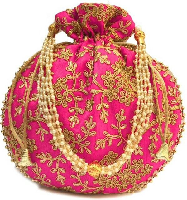 Fashions Pack Of 4 Embroidered Party Wear Potli Purse Potli - 