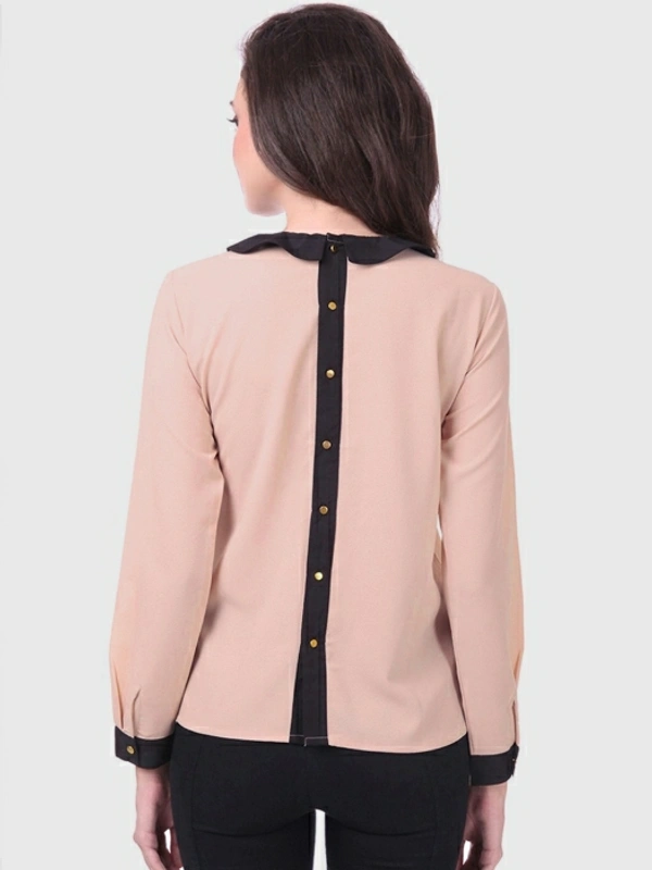 Sassafras Casual Full Sleeve Solid Women Beige Top - Beige, XXL