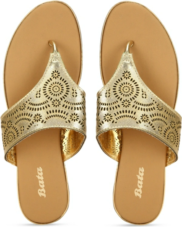 Bata Women Gold Flats - Gold 🪙, 8