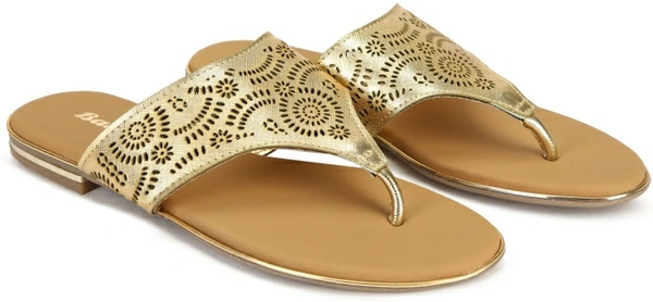 Bata Women Gold Flats - Gold 🪙, 8