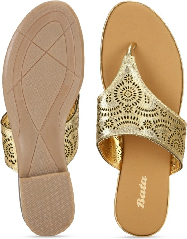 Bata Women Gold Flats - Gold 🪙, 8
