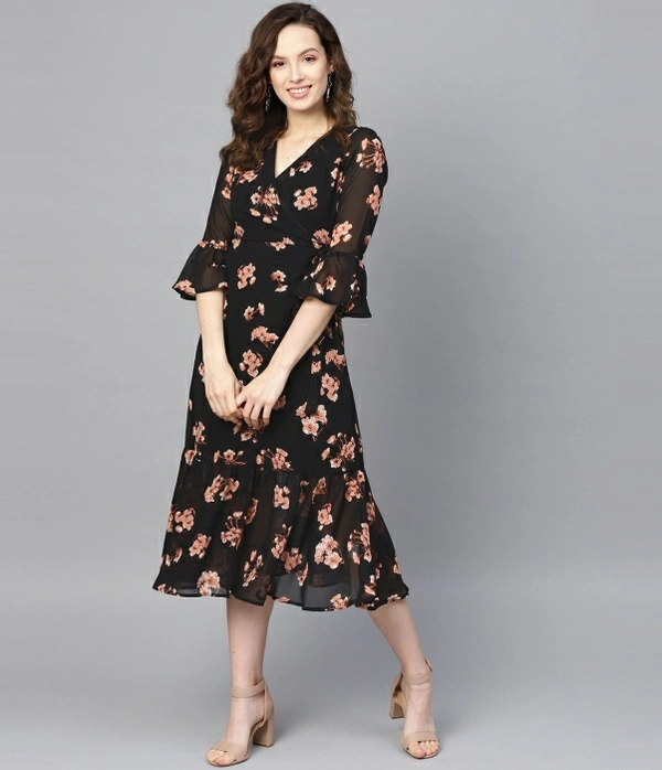 Sassafras Women A-line Black Dress - XS