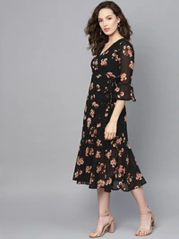 Sassafras Women A-line Black Dress - XS