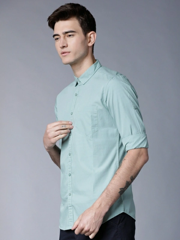 Highlander Men Solid Casual Blue Shirt - M, Blue 💙