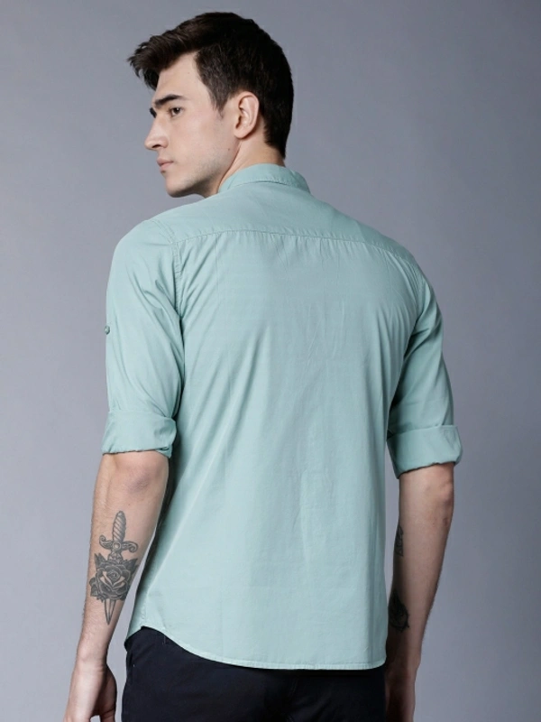 Highlander Men Solid Casual Blue Shirt - M, Blue 💙