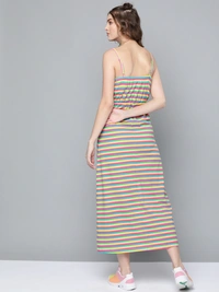 Sassafaras Rainbow Stripes Strappy Maxi Dress - XS, Multicolor
